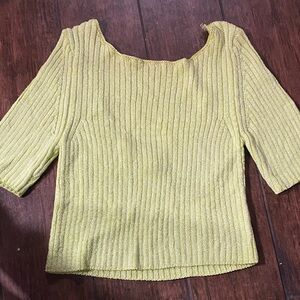 FP Movement by Free People Vibrant Lime Green Ribbed Knit Top